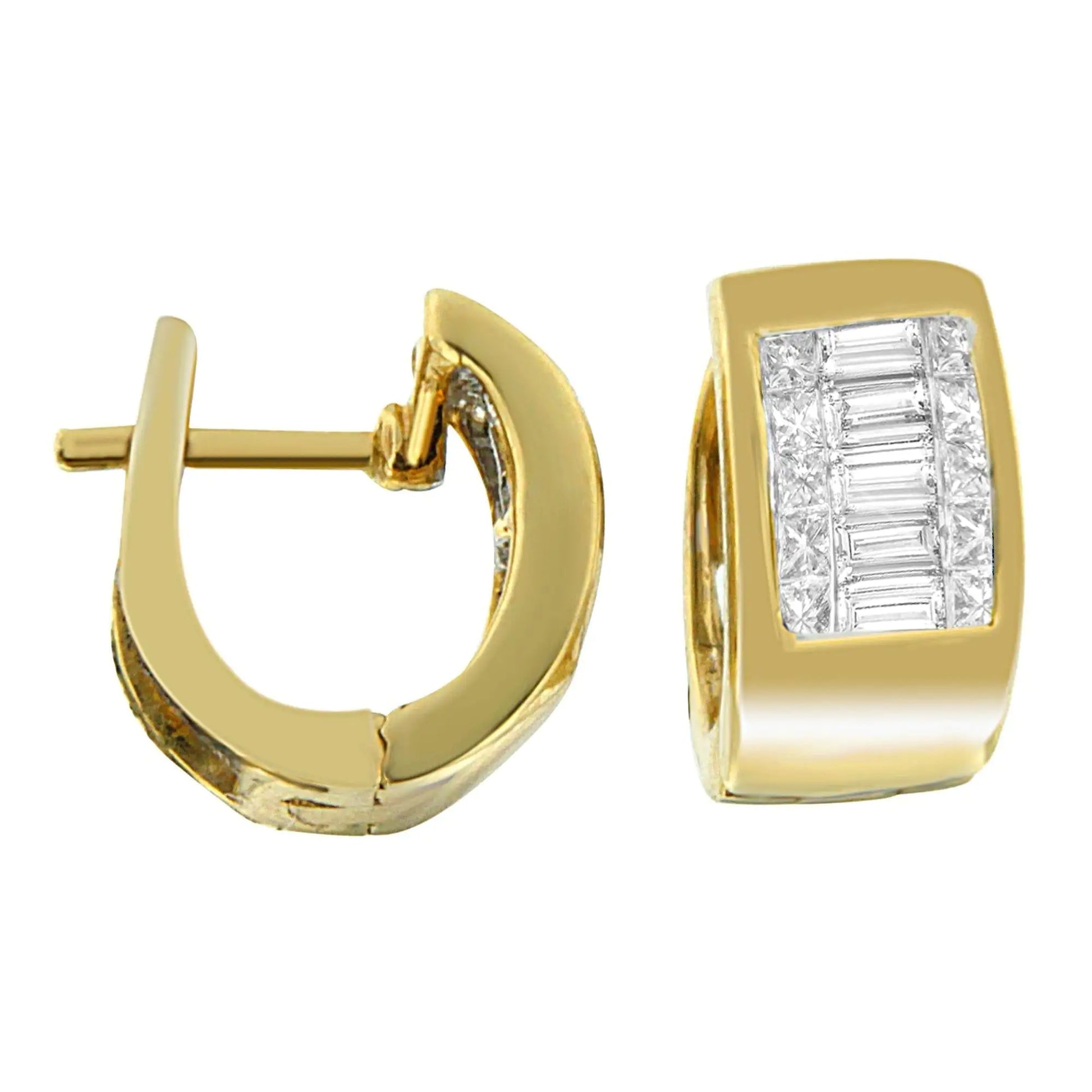 14K Yellow Gold 1/2 cttw Diamond Huggy Earrings (H-I, VS2-SI1) - Puritific