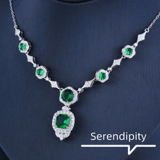 White Gold Emerald Necklace - Puritific