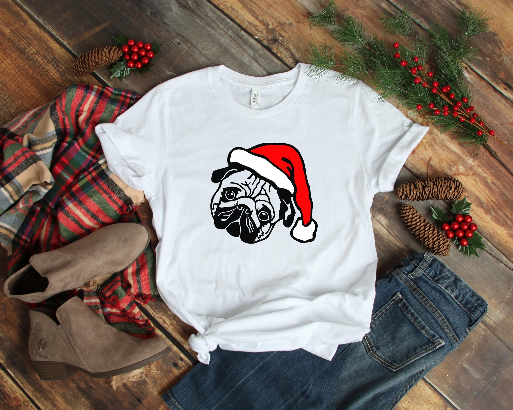 Christmas Santa Pug Shirt - Puritific