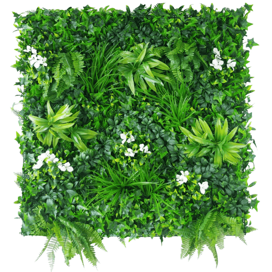 Snowy White Artificial Vertical Garden 40" x 40" 11SQ FT UV Resistant - Puritific