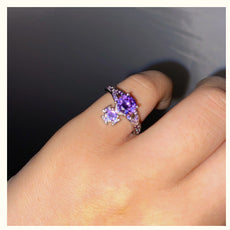 Luxury Purple Zircon Ring Crystal - Puritific