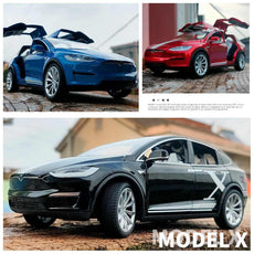 1:20 Tesla Model X Alloy Car Model Diecast Metal Toy Modified Vehicles Car Model Simulation Collection Sound Light Kids Toy Gift - Puritific