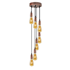 1-9 Way Pendant Light Fitting E27 Rose Suspension Hanging Lights~4464-23