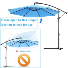 10 FT Solar LED Patio Outdoor Umbrella with 24 LED Lights - Puritific