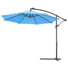 10 FT Solar LED Patio Outdoor Umbrella with 24 LED Lights - Puritific