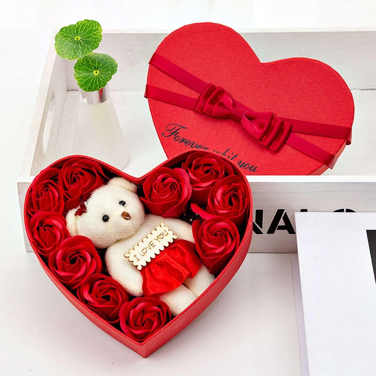 10 Heart-shape Soap Flower Gift Box - Puritific