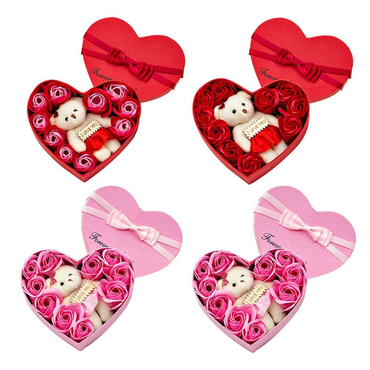 10 Heart-shape Soap Flower Gift Box - Puritific