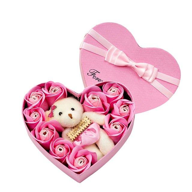 10 Heart-shape Soap Flower Gift Box - Puritific