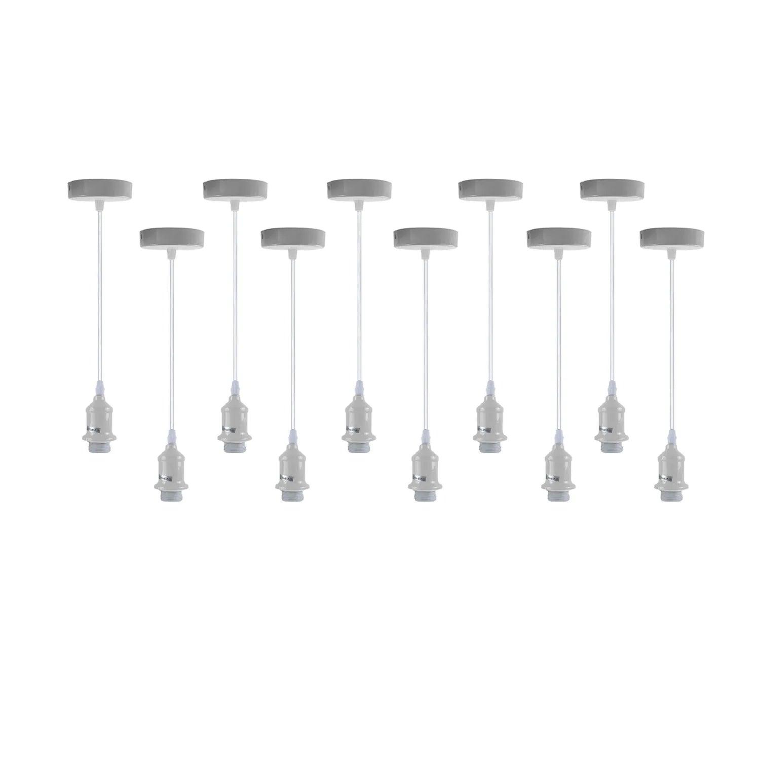 10 Pack Industrial Pendant Light Fitting,Lamp Holder Ceiling Hanging Light~4275-0