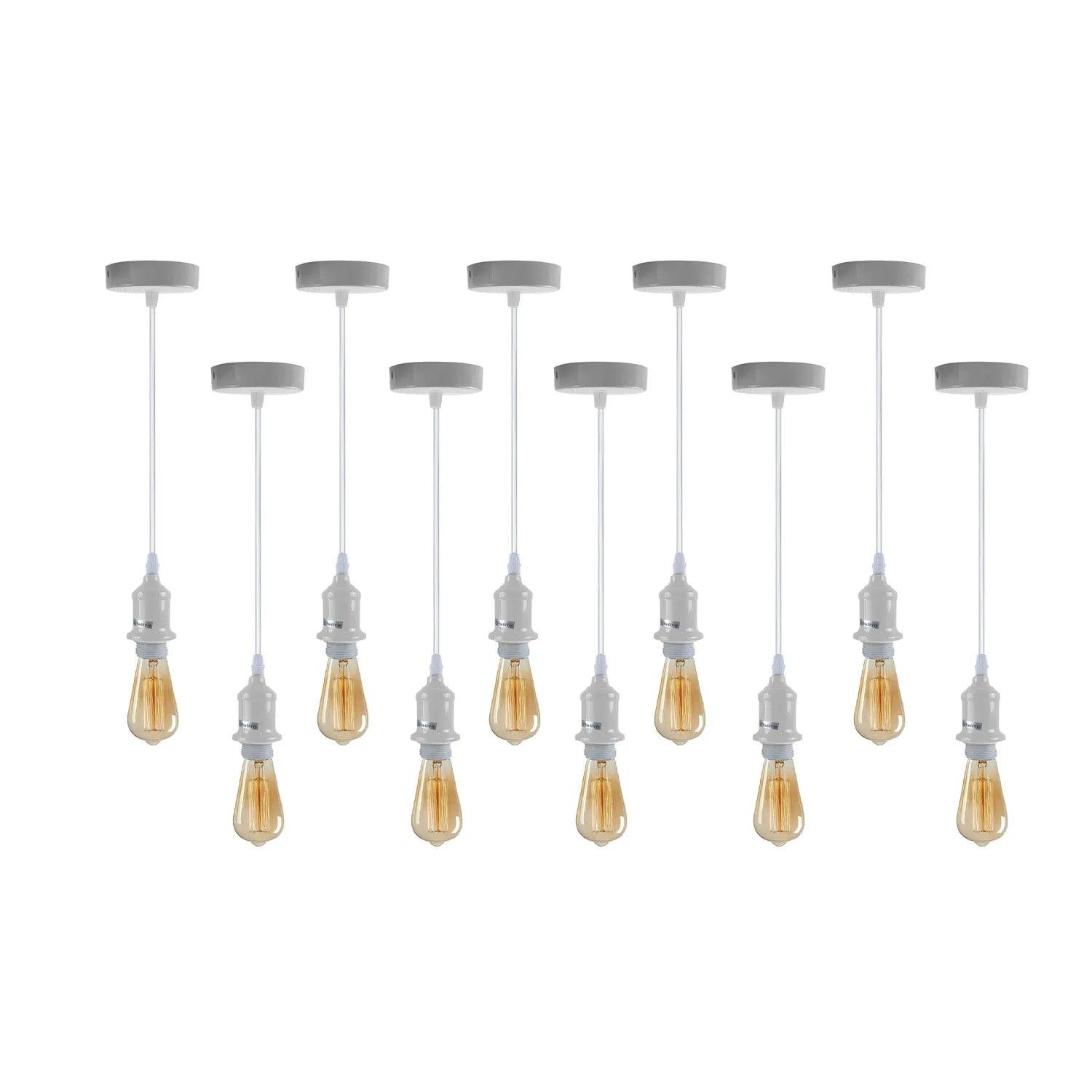 10 Pack Industrial Pendant Light Fitting,Lamp Holder Ceiling Hanging Light~4275-7