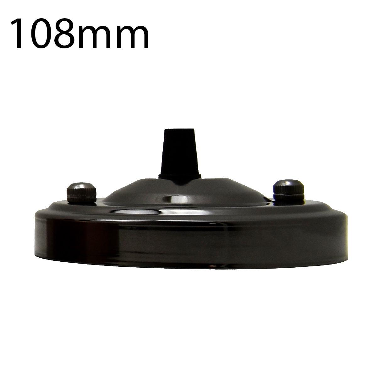 108mm Single Outlet Drop Metal Front Fitting Ceiling Rose~1451-4