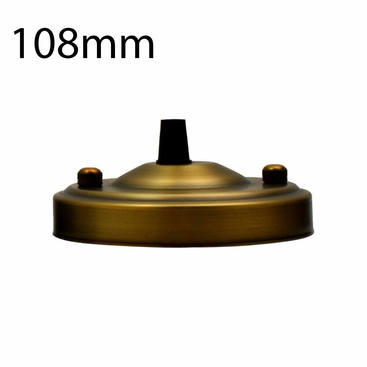 108mm Single Outlet Drop Metal Front Fitting Ceiling Rose~1451-8