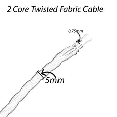 10m Cream 2 Core 8amp Twisted Electric Fabric 0.75mm Cable~1758-4