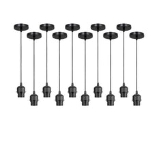 10Pack Black Pendant Light,E27 Lamp Holder Ceiling Hanging Light,PVC Cable~4255-0