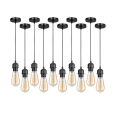 10Pack Black Pendant Light,E27 Lamp Holder Ceiling Hanging Light,PVC Cable~4255-5