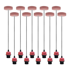 10Pack Pink Pendant Light,E27 Lamp Holder Ceiling Hanging Light,PVC Cable~4250-0