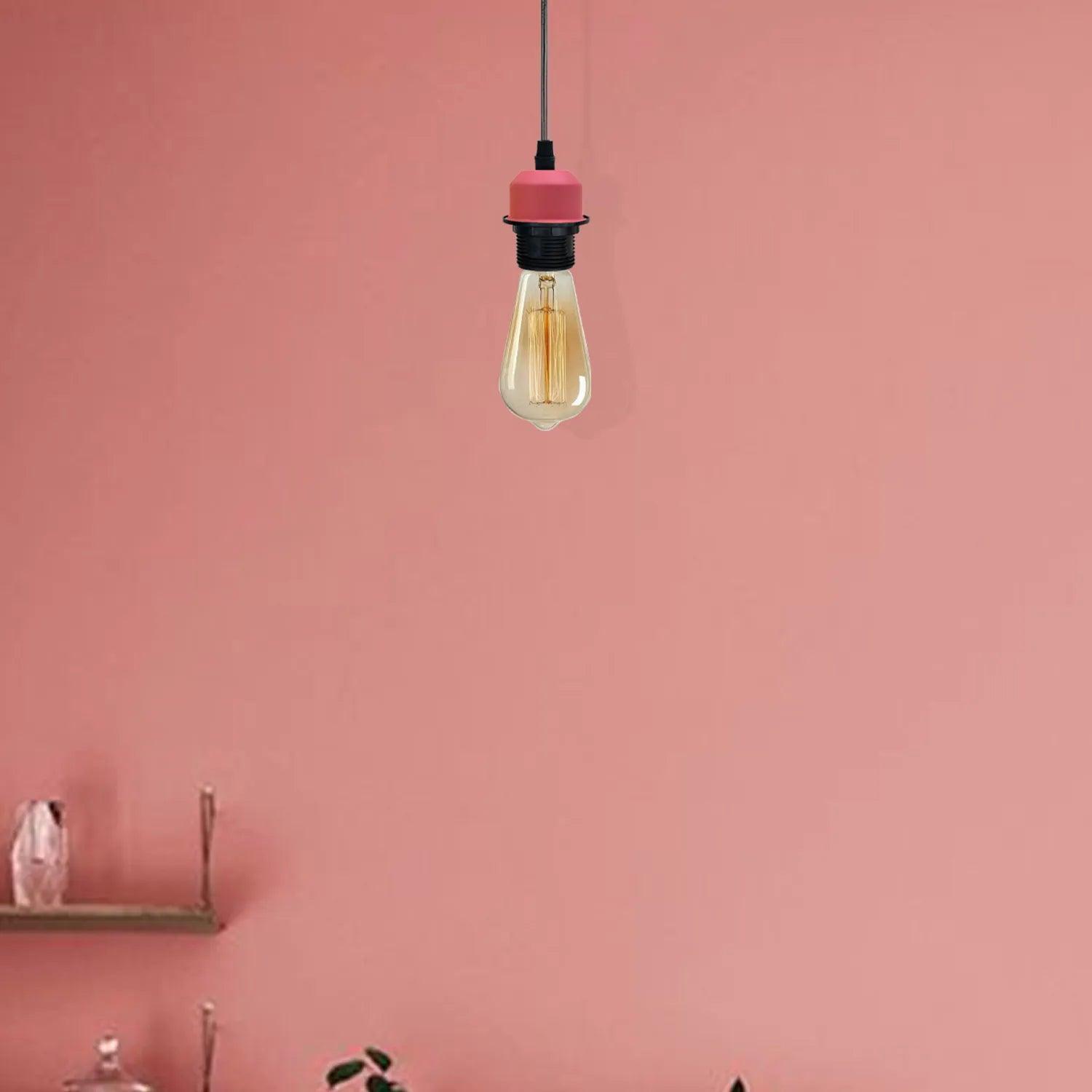 10Pack Pink Pendant Light,E27 Lamp Holder Ceiling Hanging Light,PVC Cable~4250-2