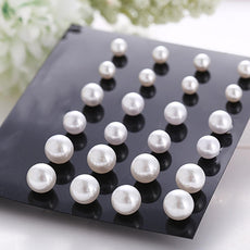 12 Piece Graduating Pearl Stud Earring Set - Puritific