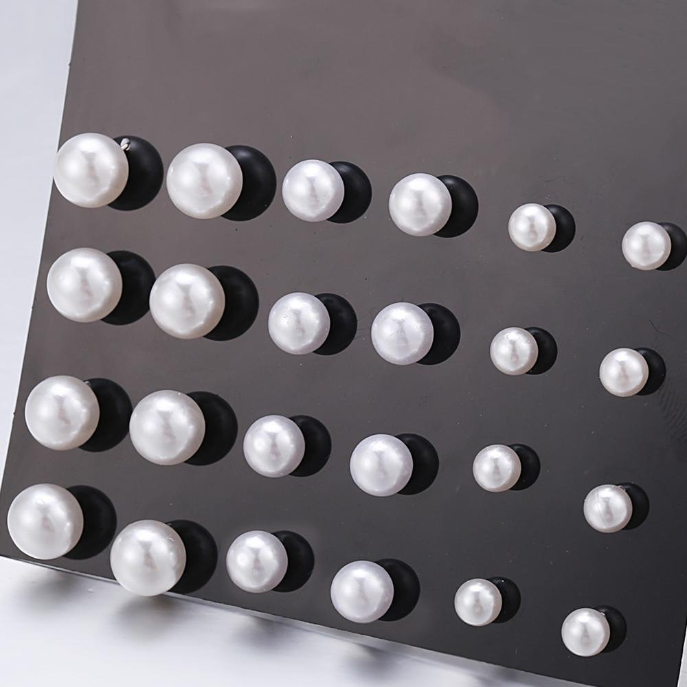 12 Piece Graduating Pearl Stud Earring Set - Puritific