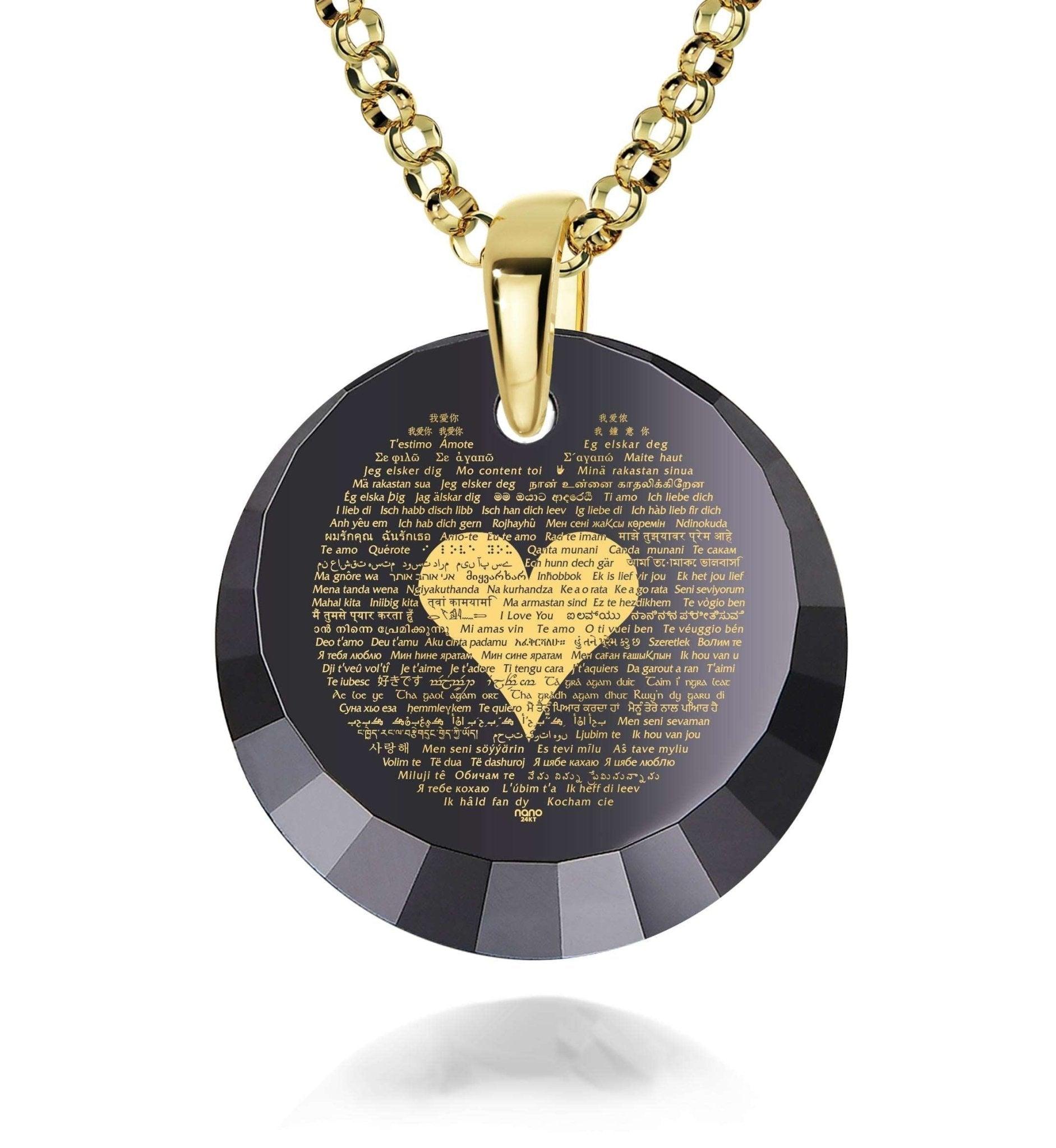 120 Language I Love You Necklace Gold - Puritific