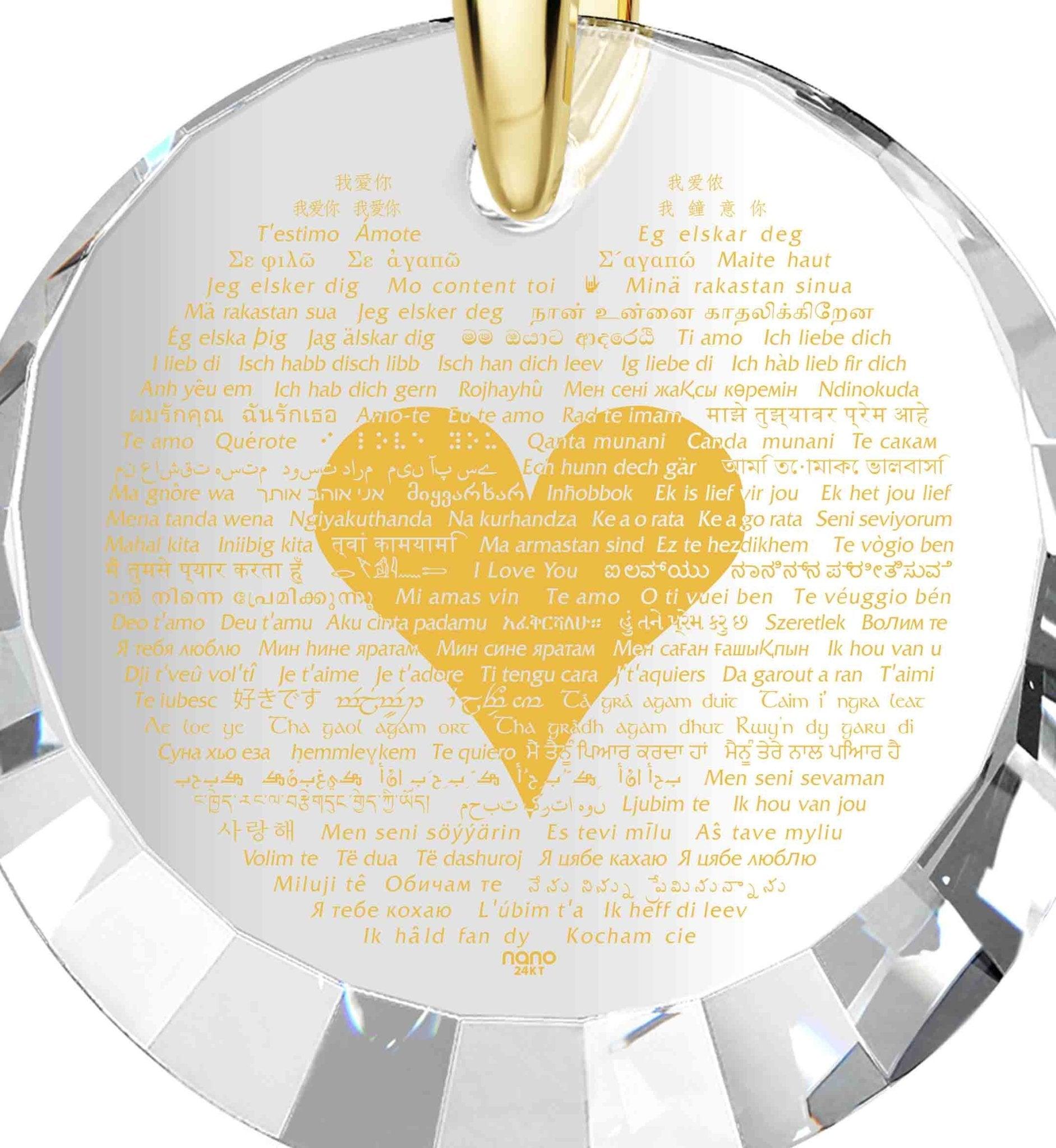 120 Language I Love You Necklace Gold - Puritific