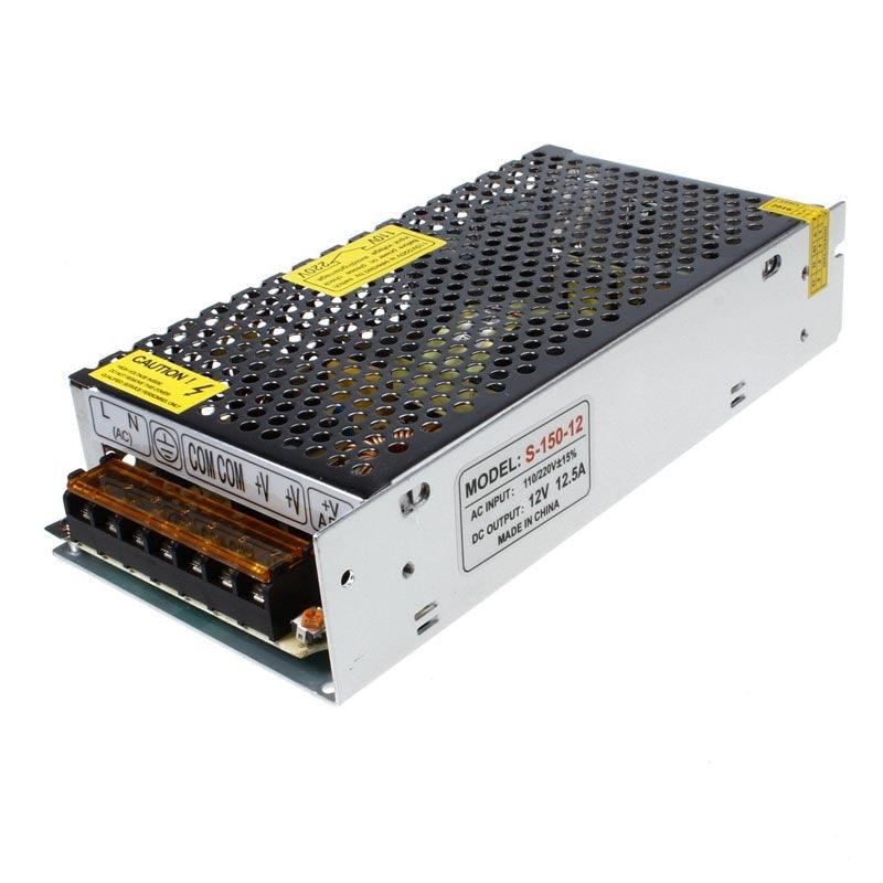 12V LED Driver 150W 12.5A Power Supply 110V-240V AC to 12V DC IP20 Transformer~3339-10