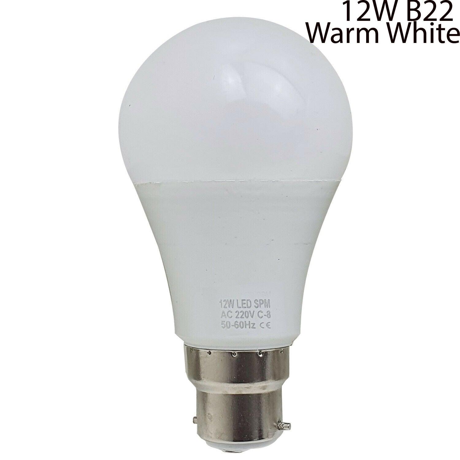 12W B22 Light Bulb Energy Saving Lamp Warm White Globe~1374-0