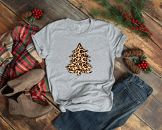 Leopard Christmas Tree Shirt, Christmas Shirts - Puritific