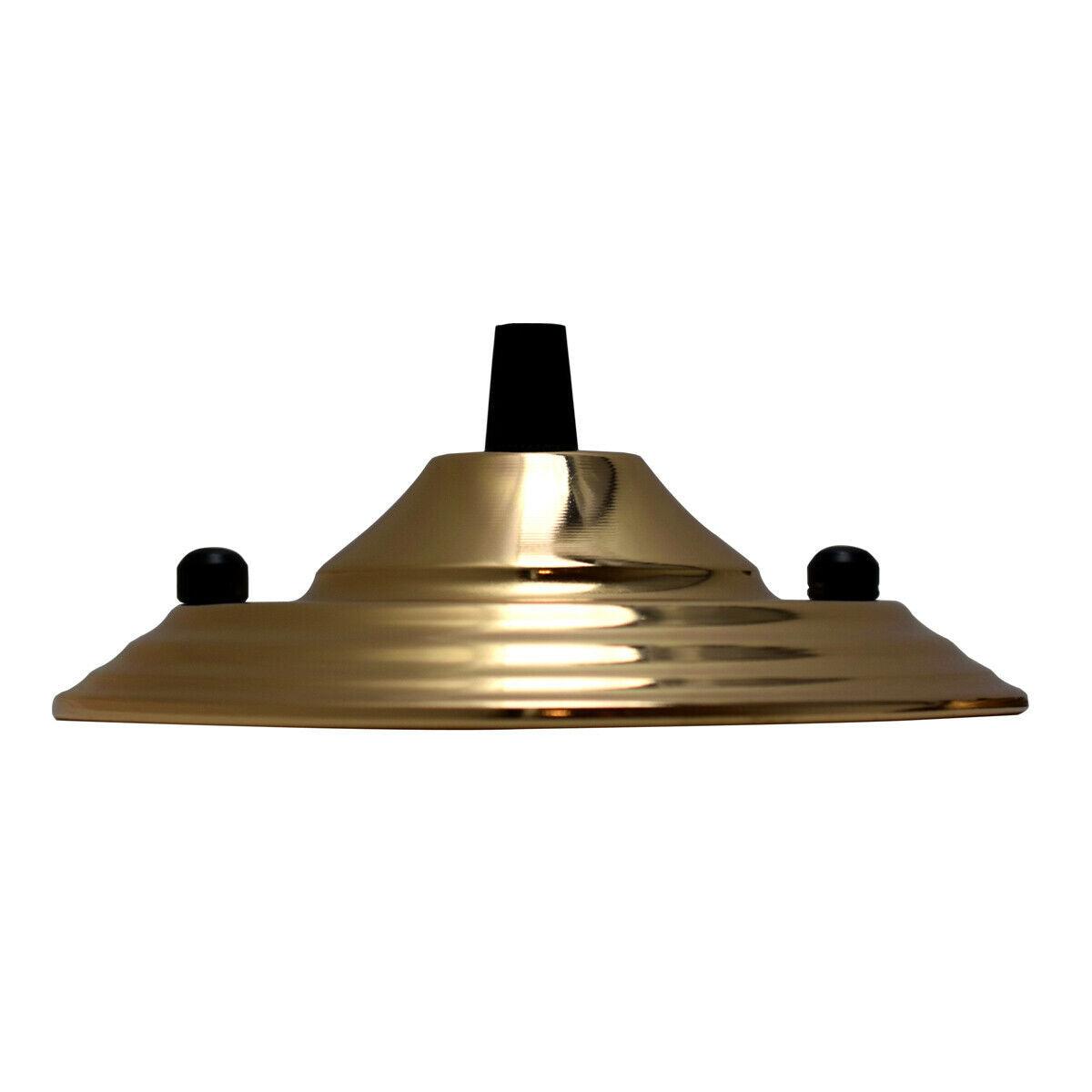 140mm Single Outlet Drop Metal Front Fitting Ceiling Rose~1452-20