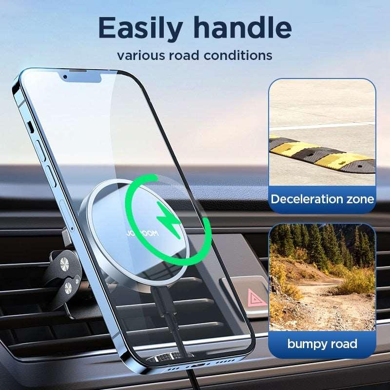 15W Qi Magnetic Car Phone Holder Wireless Charger - Puritific