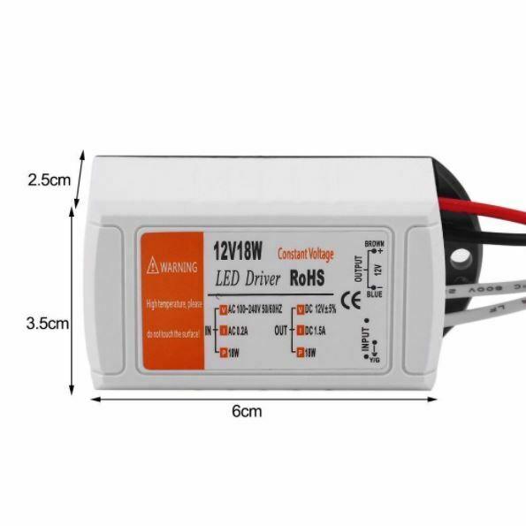 18W Compact LED Driver AC 230V to DC12V 1.5 Amp Power Supply Transformer~3280-10