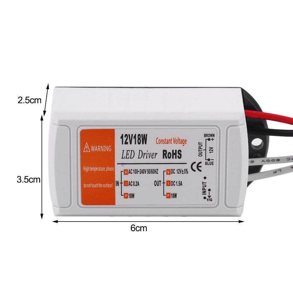 18W Compact LED Driver AC 230V to DC12V 1.5 Amp Power Supply Transformer~3280-7