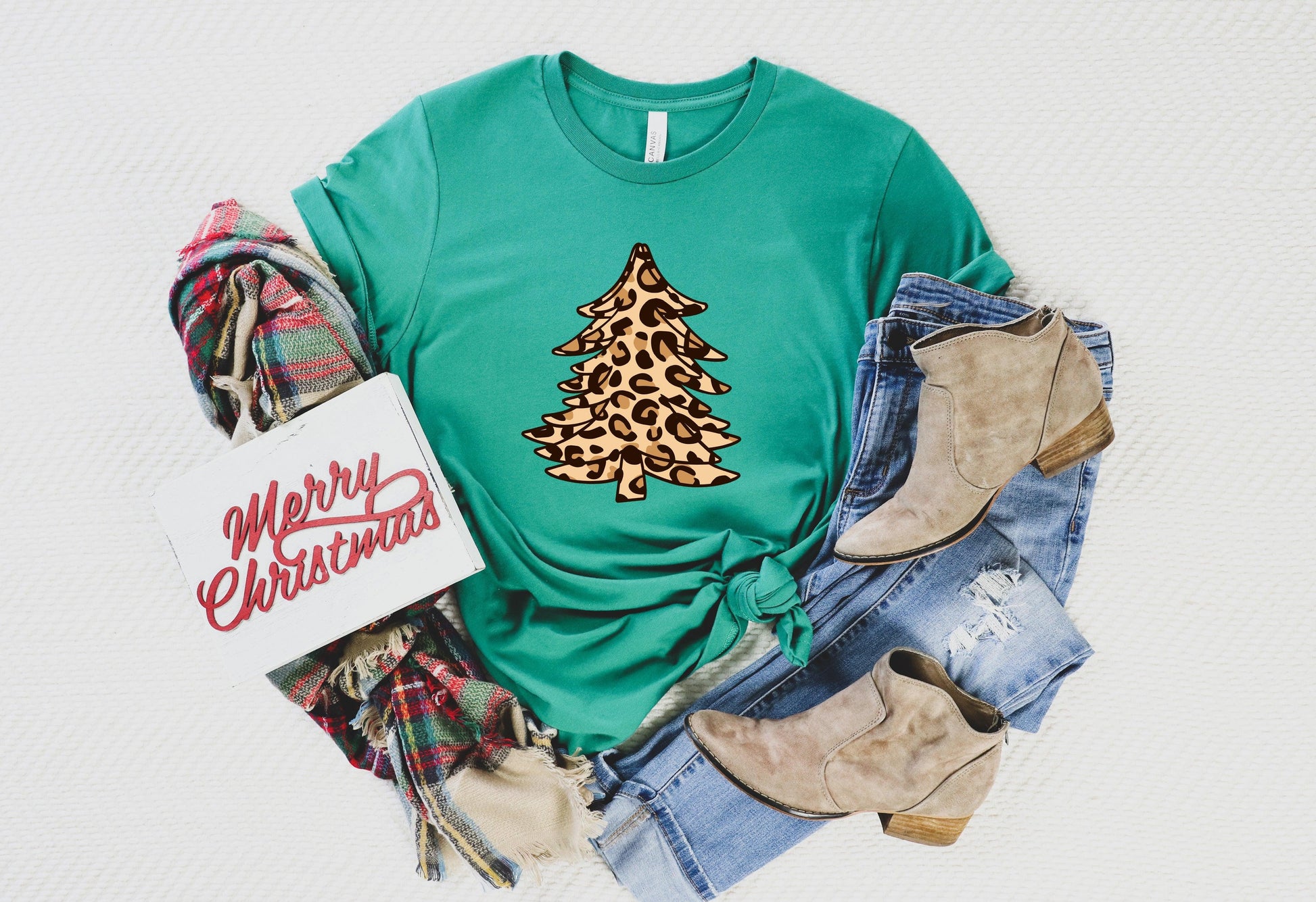 Leopard Christmas Tree Shirt, Christmas Shirts - Puritific