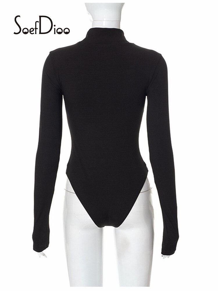 See Through Black Long Sleeve Bodysuit - Puritific