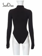 See Through Black Long Sleeve Bodysuit - Puritific