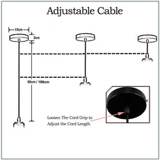 1m Grey Twisted Cable E27 Base White Holder~1705-1