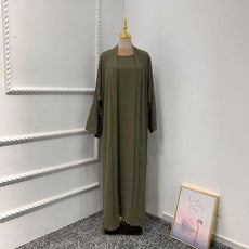 2 / 3 Piece Plain Abaya Dress Set - Puritific