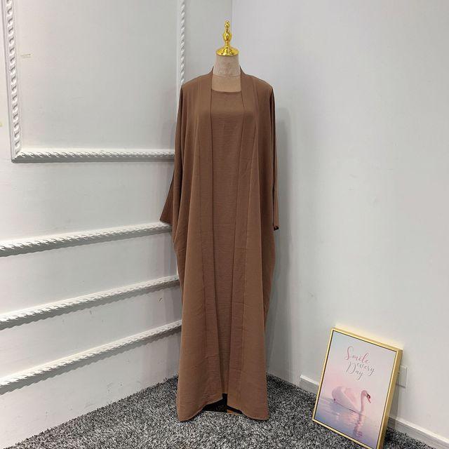 2 / 3 Piece Plain Abaya Dress Set - Puritific