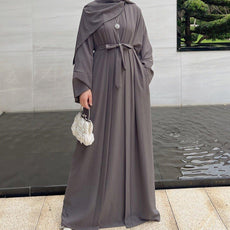 2 / 3 Piece Plain Abaya Dress Set - Puritific