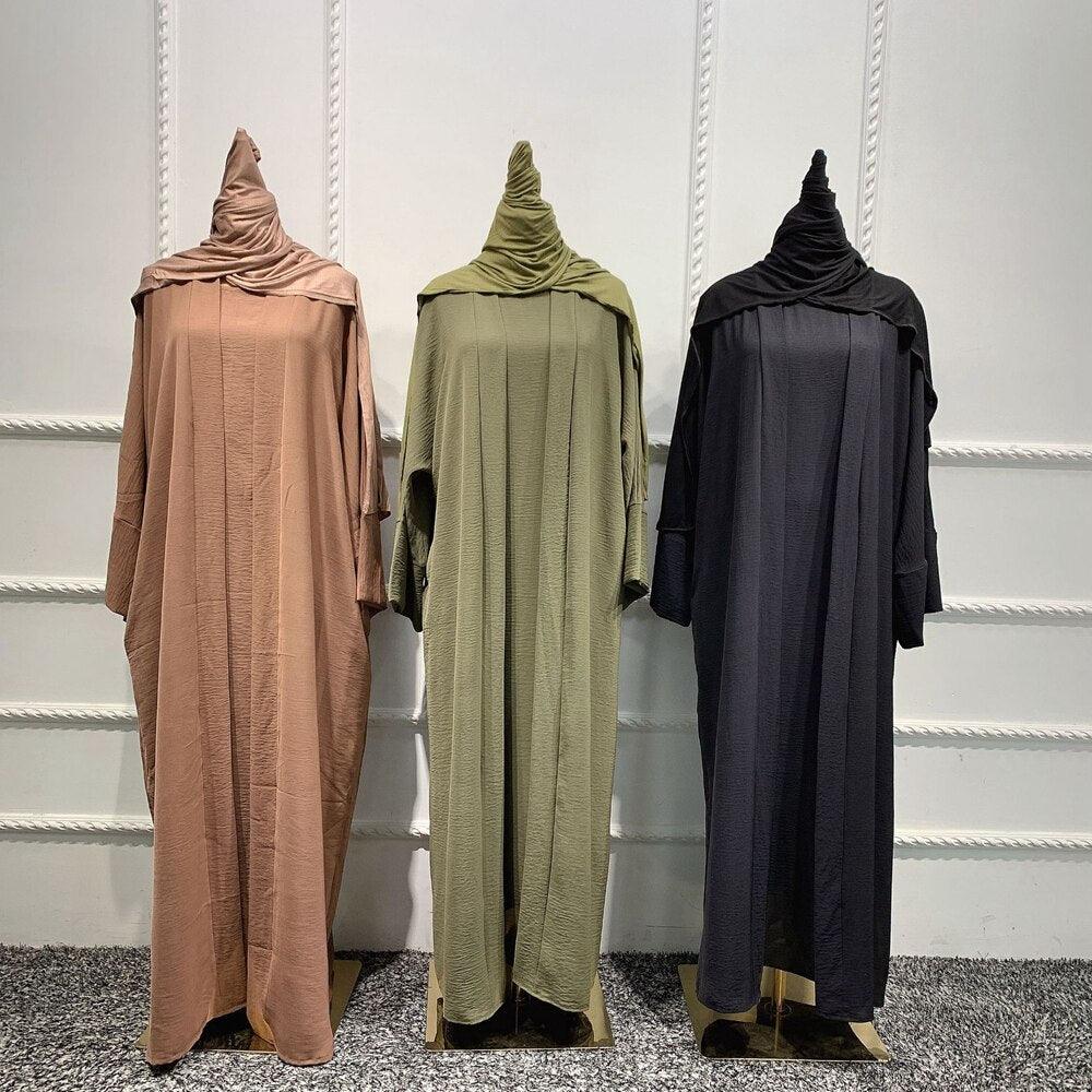 2 / 3 Piece Plain Abaya Dress Set - Puritific