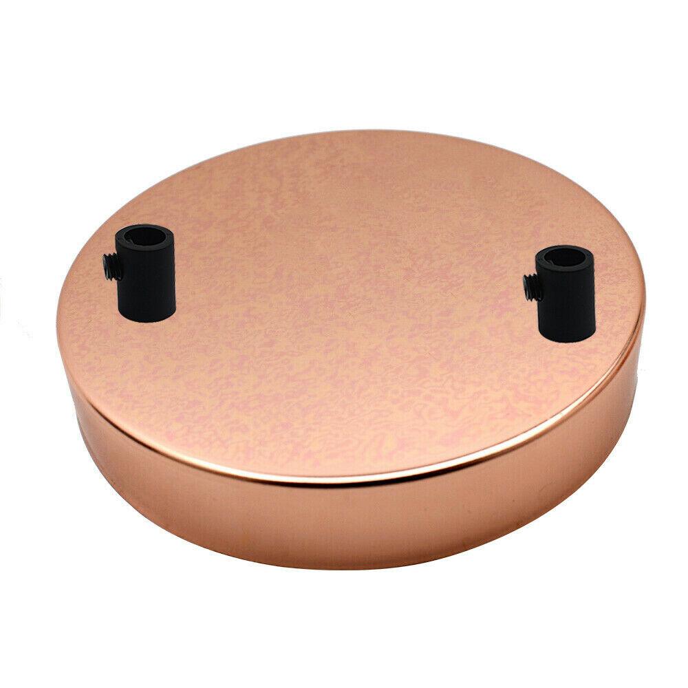 2 Outlet Rose Gold Metal Ceiling Rose 120x25mm~2809-0