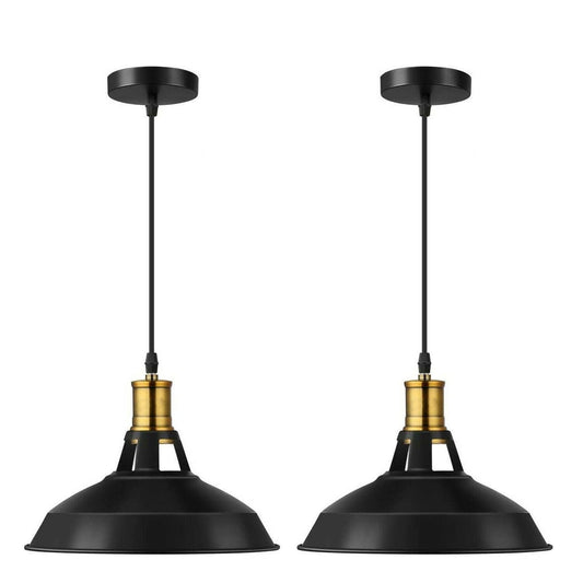 2 Pack Ceiling Pendant Metal Shades Retro Design Light Hanging Home Lounge Lighting~3580-0