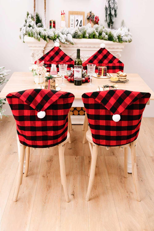 2-Pack Christmas Plaid Chair Covers - Puritific