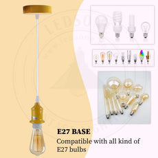 2 Pack Industrial Pendant Light, lampshade Lamp Holder Ceiling Hanging Light~4270-3