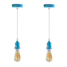 2 Pack Industrial Pendant Light, lampshade Lamp Holder Ceiling Hanging Light~4270-7