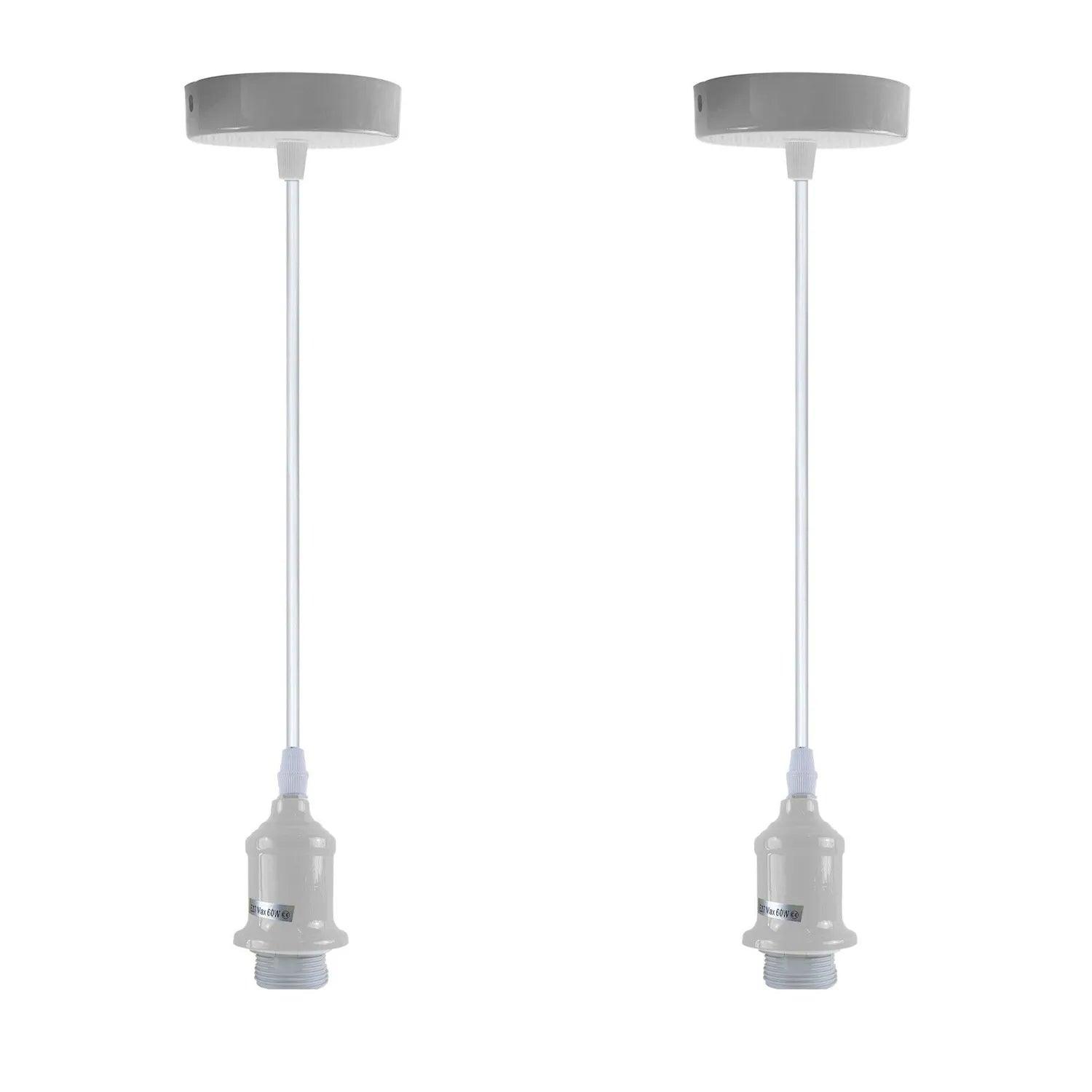 2 Pack Pendant Light, lampshade E27 Lamp Holder Hanging Light,PVC Cable~4276-6