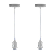 2 Pack Pendant Light, lampshade E27 Lamp Holder Hanging Light,PVC Cable~4276-6