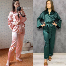 2 Piece Set Satin Sleepwear - Puritific