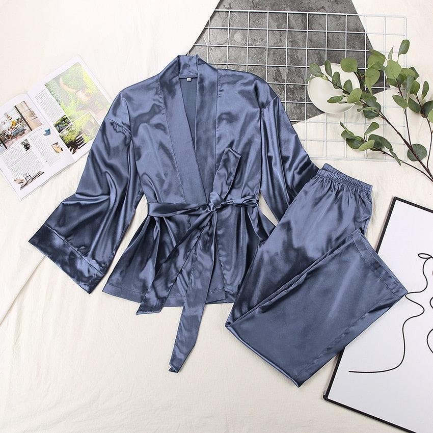 2 Piece Set Satin Sleepwear - Puritific