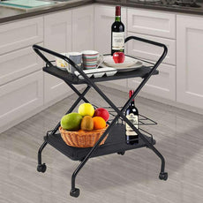 2-Tier Rolling Utility Cart with Wheels - Puritific